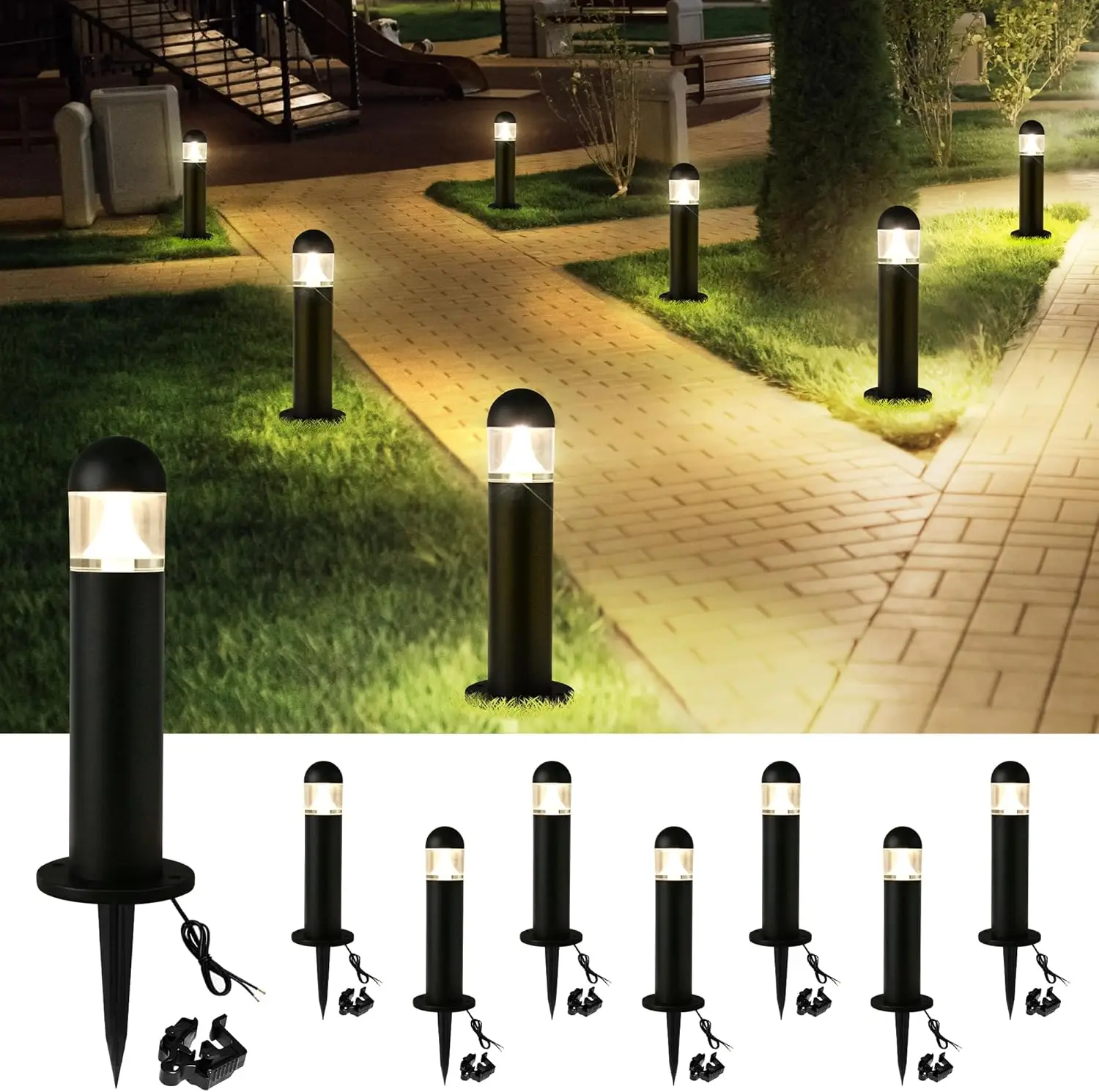 Wired Pathway Light - 8 Pack Low Voltage Landscape Pathway