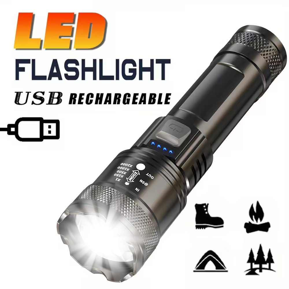 Outdoor Lighting Usb - Super Bright LED Flashlight USB Rechargeable