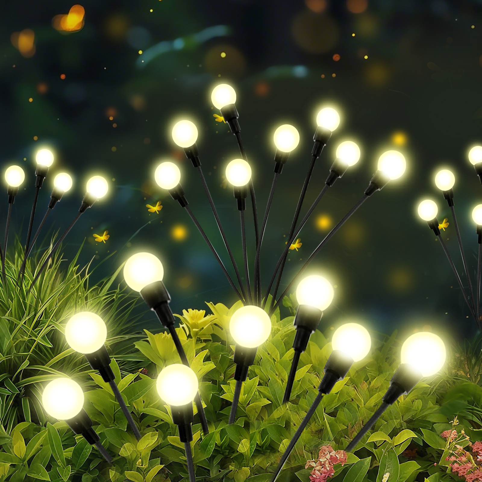 Wired Pathway Light - 8-Head Solar Firefly Lights Pathway Outdoor