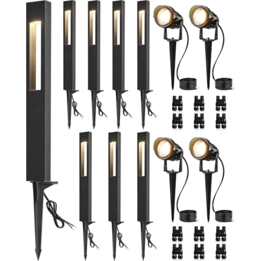 Wired Pathway Light - 12-Pack Low Voltage Pathway Lights Wired