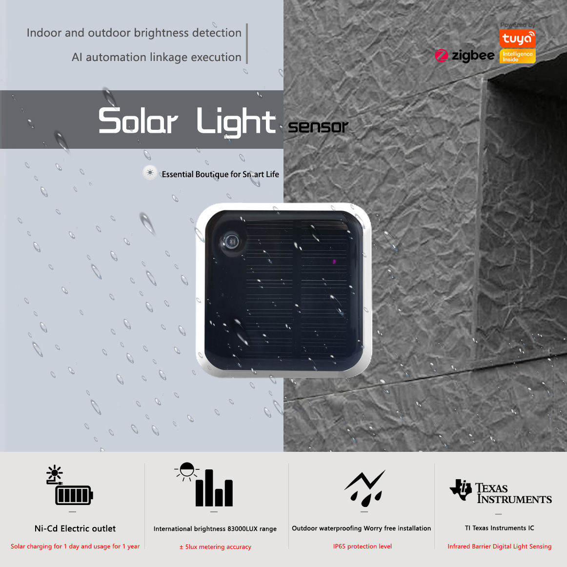 Outdoor Lighting Zigbee - Tuya Zigbee Solar Light Sensor Waterproof