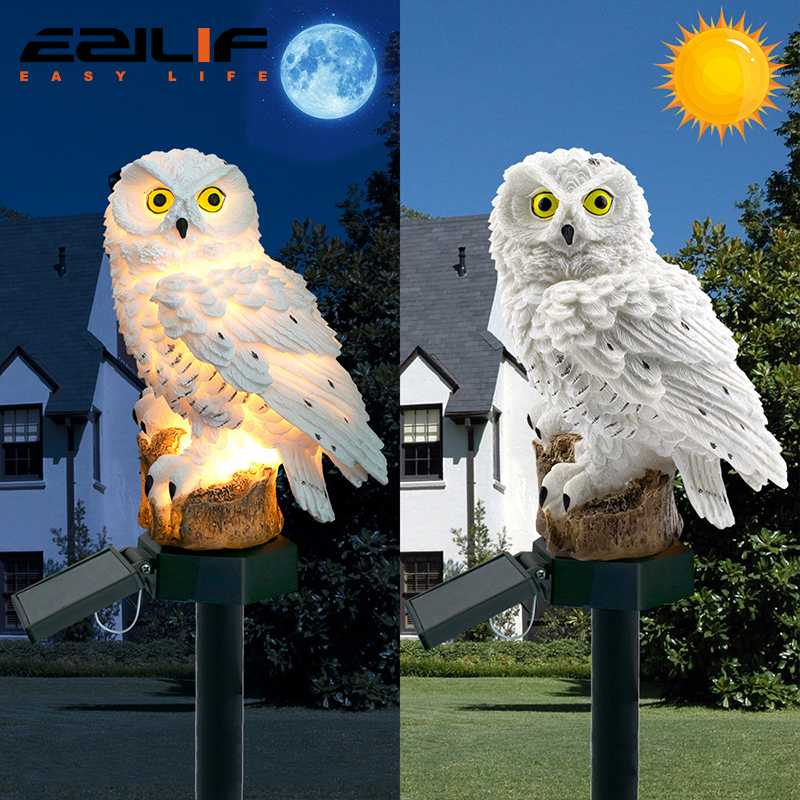 Solar light owl animal sculptu - مراجعة Outdoor Lighting Company وسعره