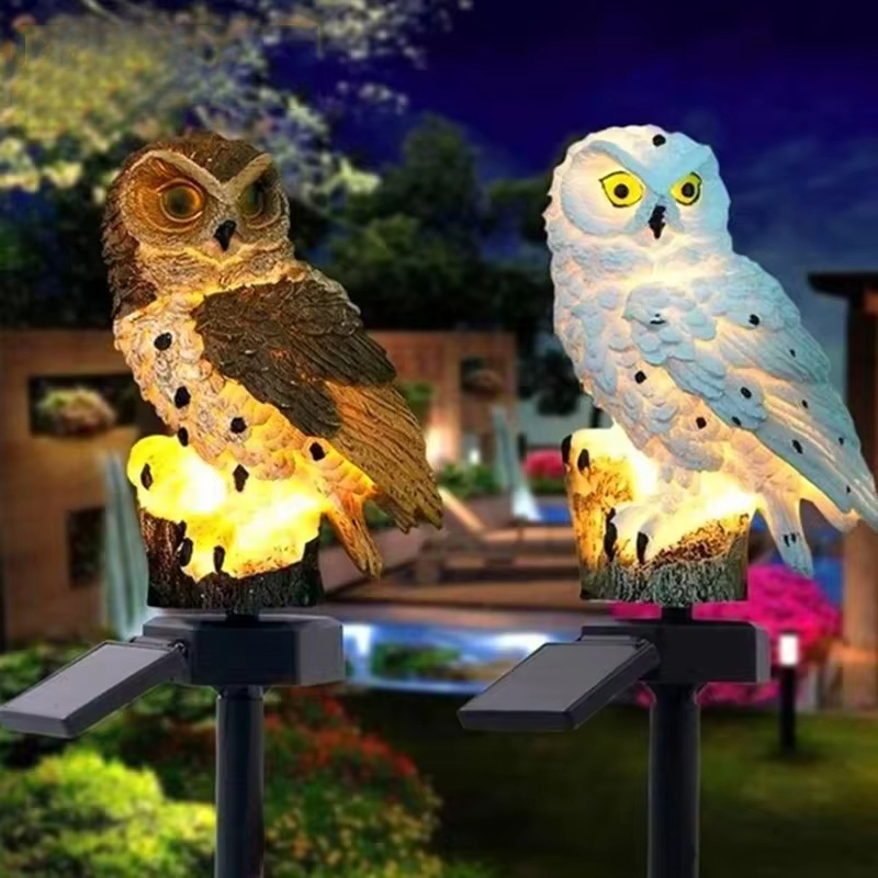 Solar light owl animal sculptu - مراجعة Outdoor Lighting Company وسعره