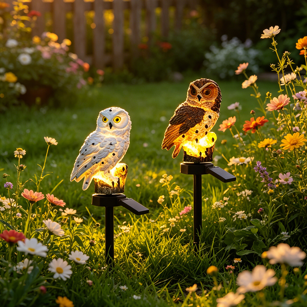 Owl Solar Light, Resin Owl Gro - مراجعة Outdoor Lighting Company وسعره