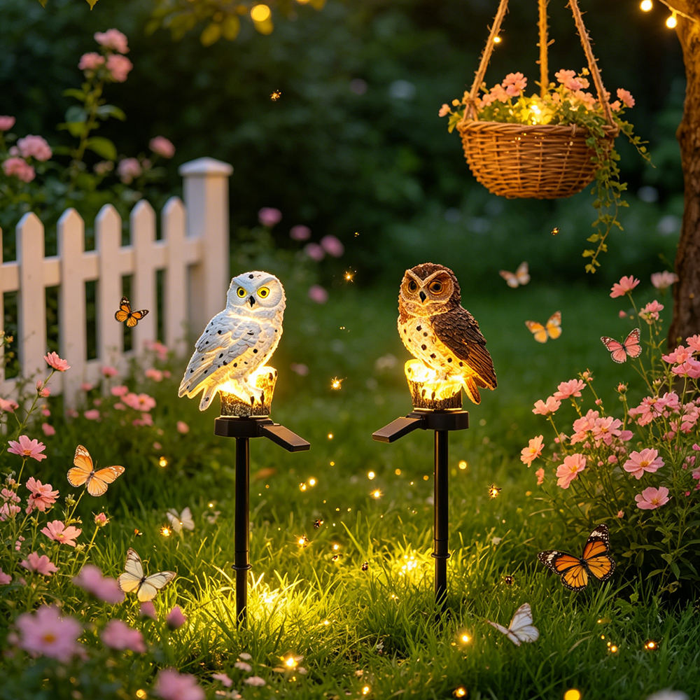 Owl Solar Light, Resin Owl Gro - مراجعة Outdoor Lighting Company وسعره