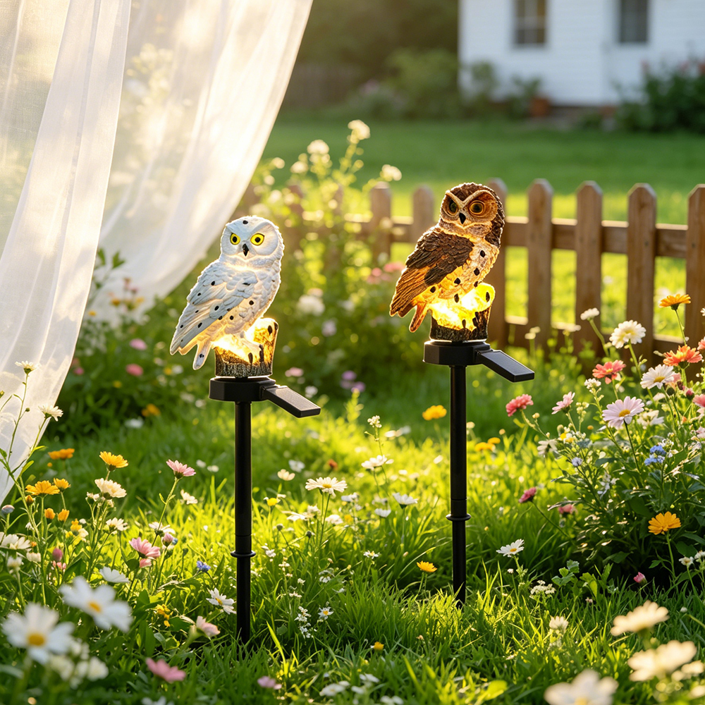 Owl Solar Light, Resin Owl Gro - مراجعة Outdoor Lighting Company وسعره