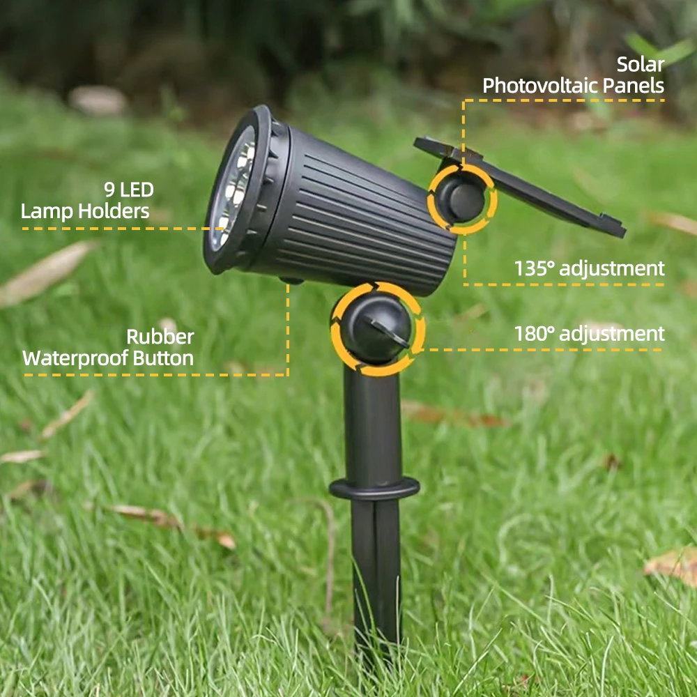 1/2PCS Solar Powered 9LED Lamp - مراجعة Xl Outdoor Lighting وسعره