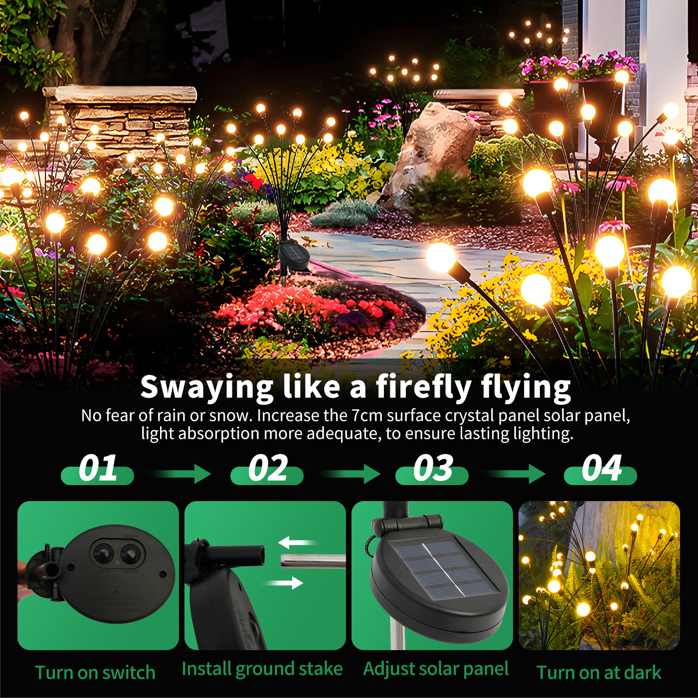 8-Head Solar Firefly Lights Pa - مراجعة Wired Pathway Light وسعره