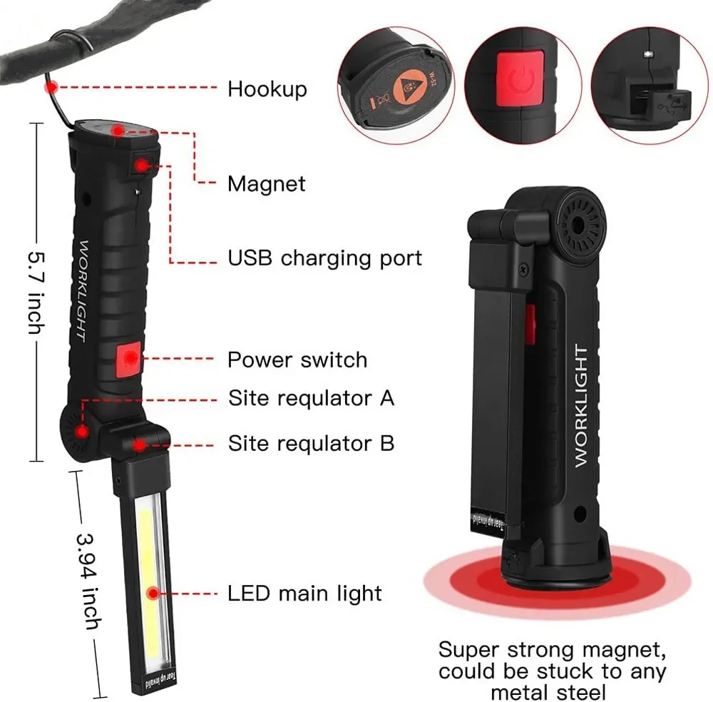 Portable COB LED Flashlight US - مراجعة Outdoor Lighting Usb وسعره