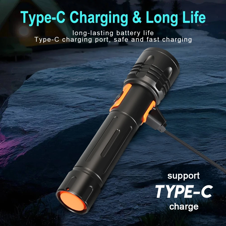High Power LED Flashlight USB  - مراجعة Outdoor Lighting Usb وسعره