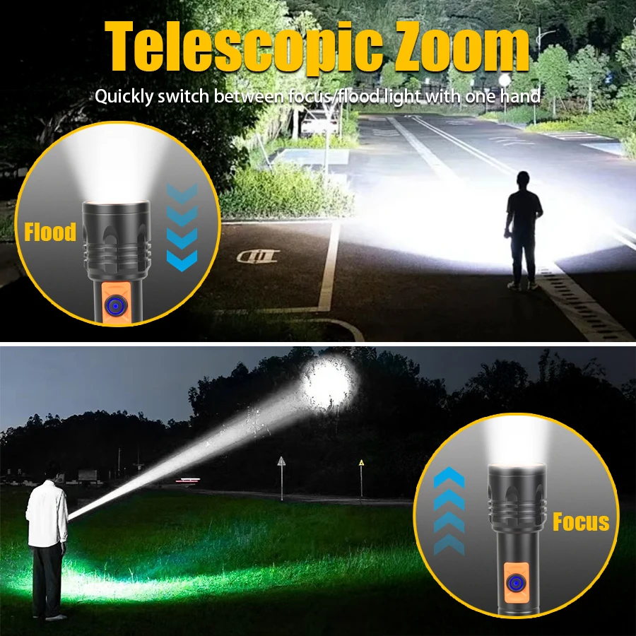 High Power LED Flashlight USB  - مراجعة Outdoor Lighting Usb وسعره