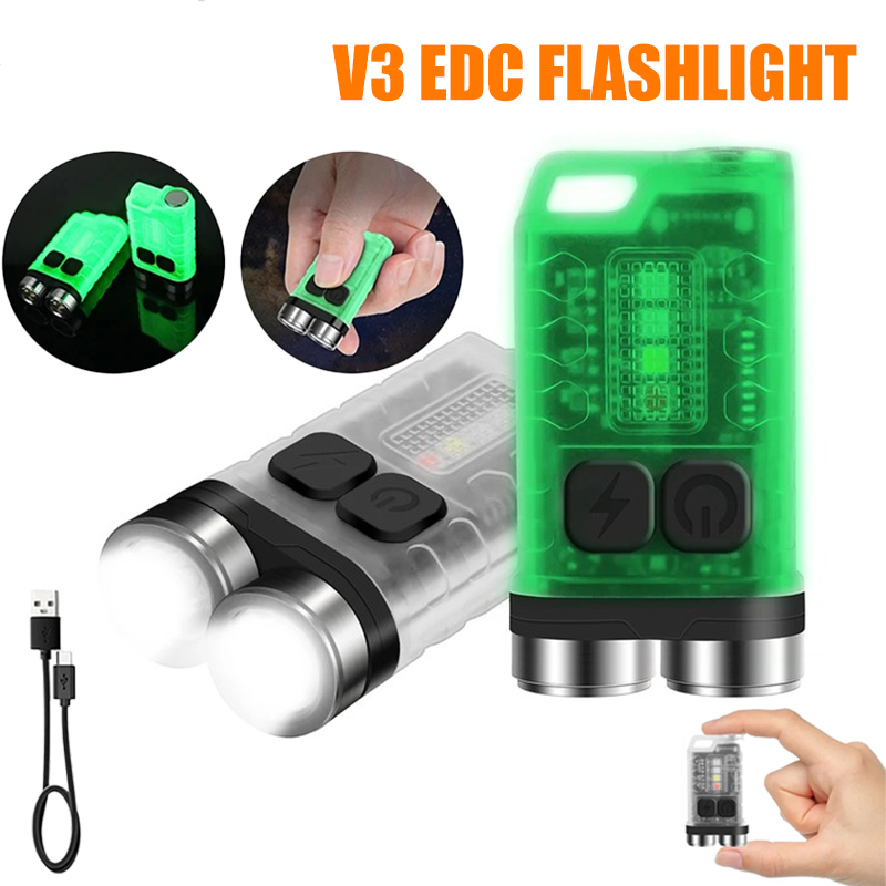 V3 EDC Flashlight Mini Keychai - مراجعة Outdoor Lighting Usb وسعره
