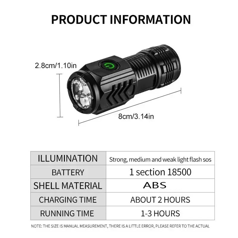 Mini 3LED Flashlight With Pen  - مراجعة Outdoor Lighting Quality وسعره