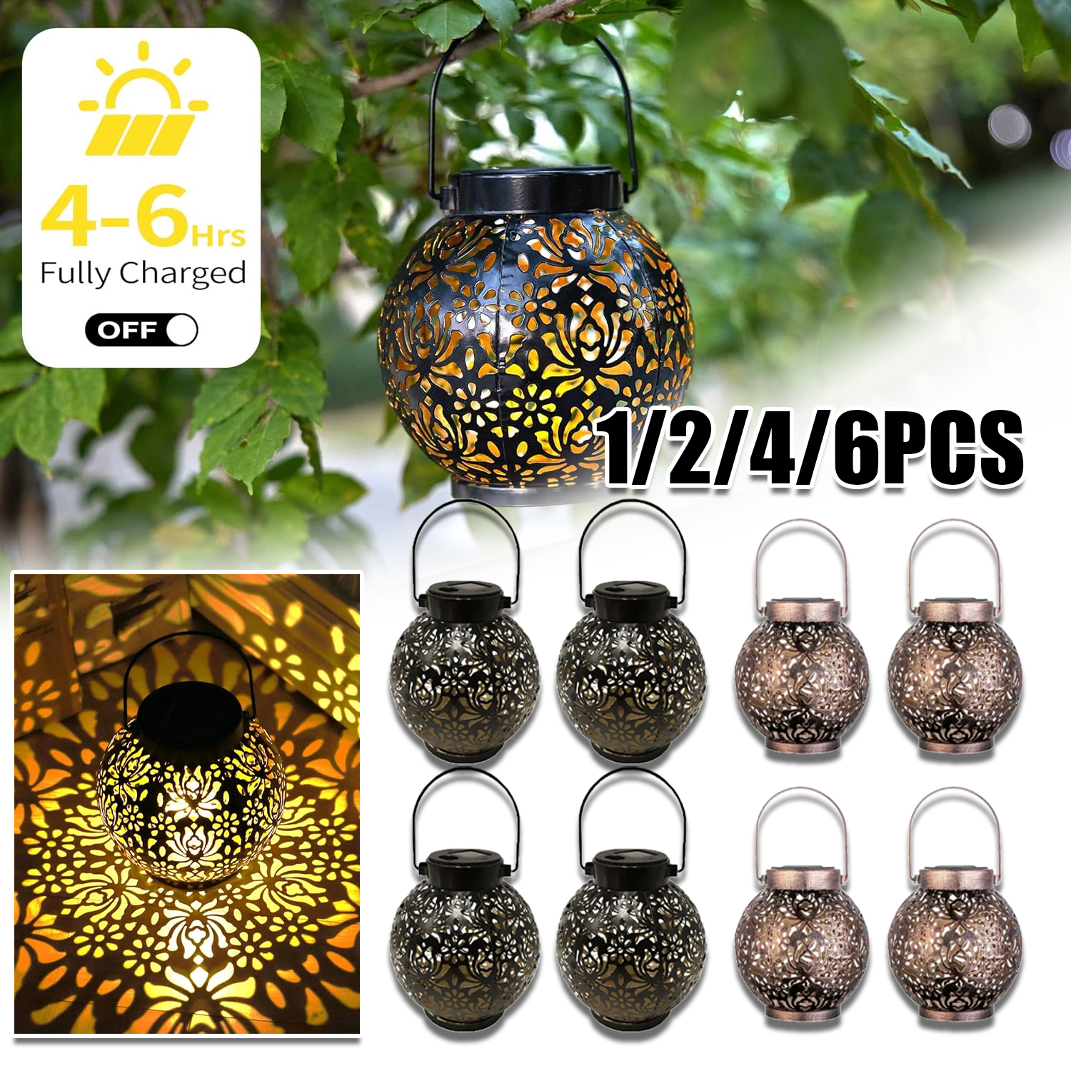 1-6PCS Moroccan Solar Lanterns - مراجعة Outdoor Lighting Company وسعره
