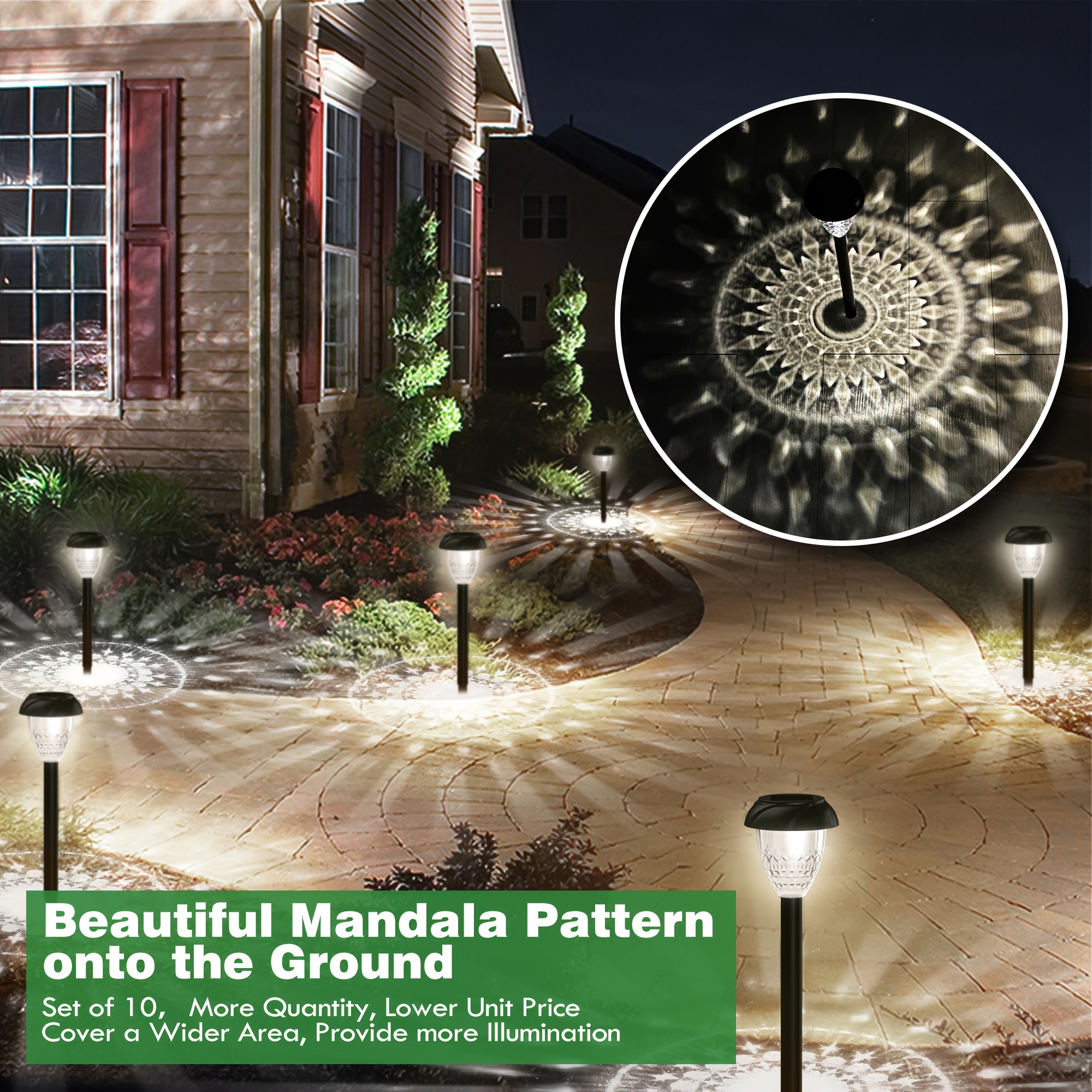 10pcs Solar Pathway Lights for - مراجعة Wired Pathway Light وسعره