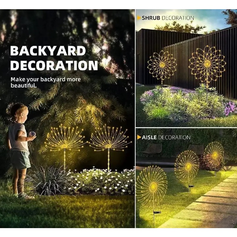 Solar Firework Lamp Copper Wir - مراجعة Wired Pathway Light وسعره