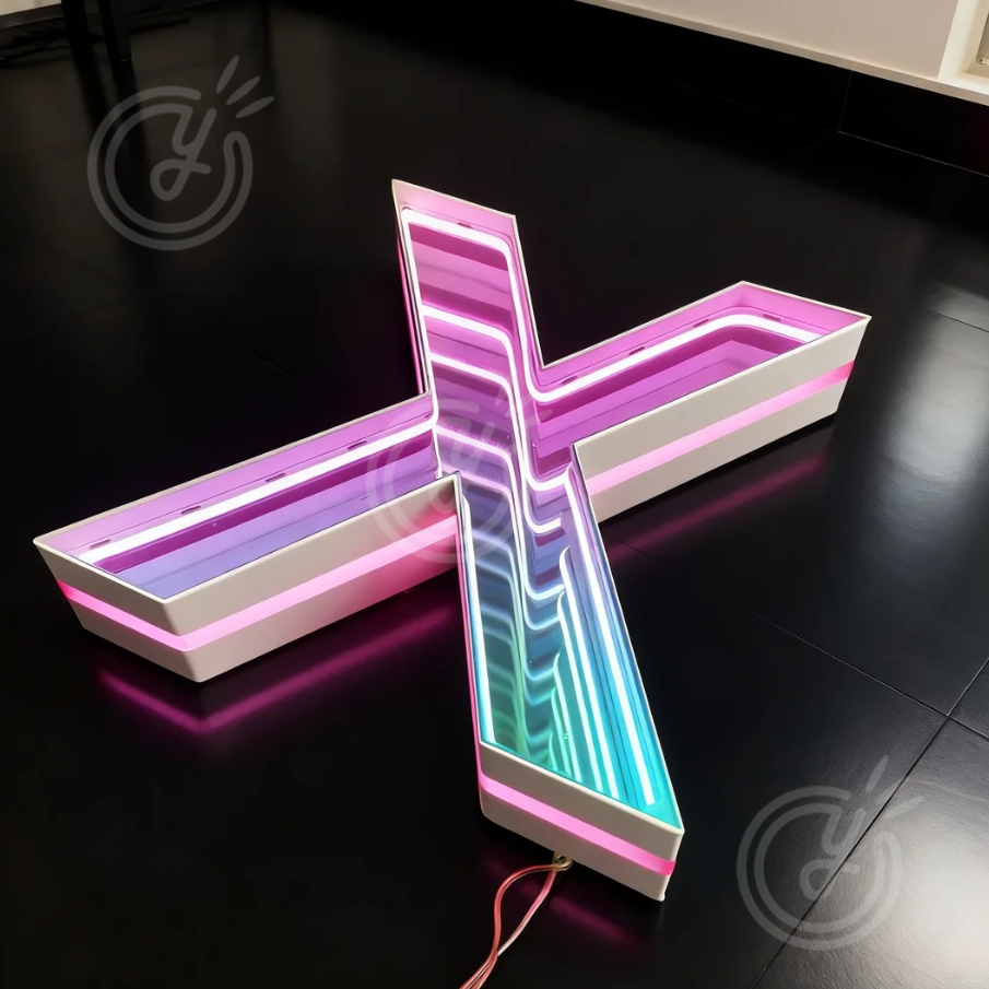 Custom 3D LED Infinity Mirror  - مراجعة Outdoor Lighting For Store وسعره