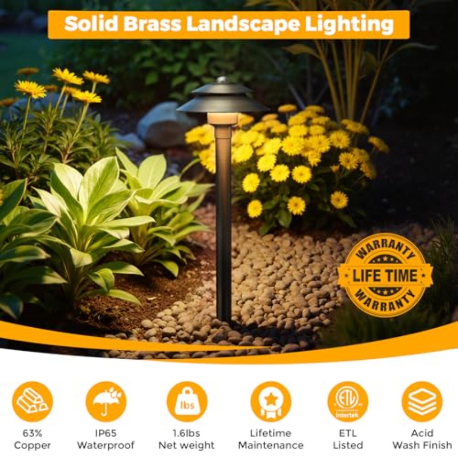 Solid Brass Low Voltage Landsc - مراجعة Wired Pathway Light وسعره