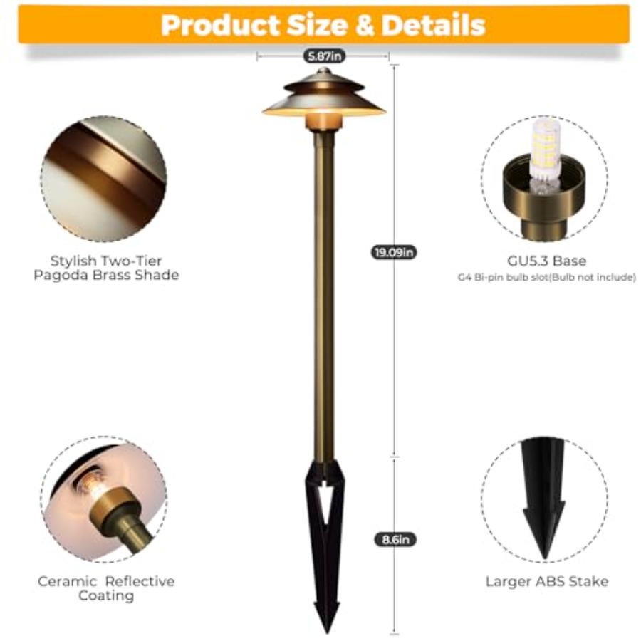 Solid Brass Low Voltage Landsc - مراجعة Wired Pathway Light وسعره