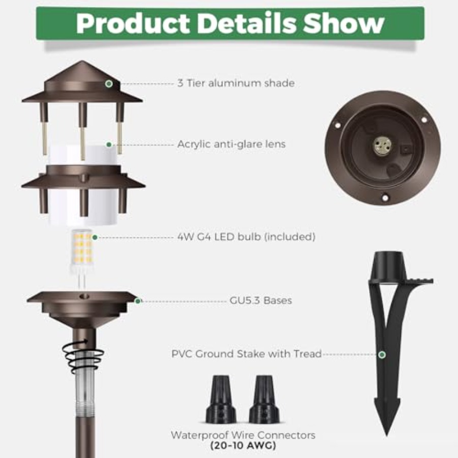 Pagoda Low Voltage Landscape P - مراجعة Wired Pathway Light وسعره