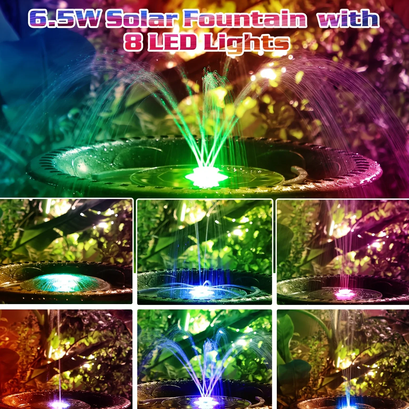 6.5W LED Solar Fountain Pump w - مراجعة Outdoor Lighting Company وسعره
